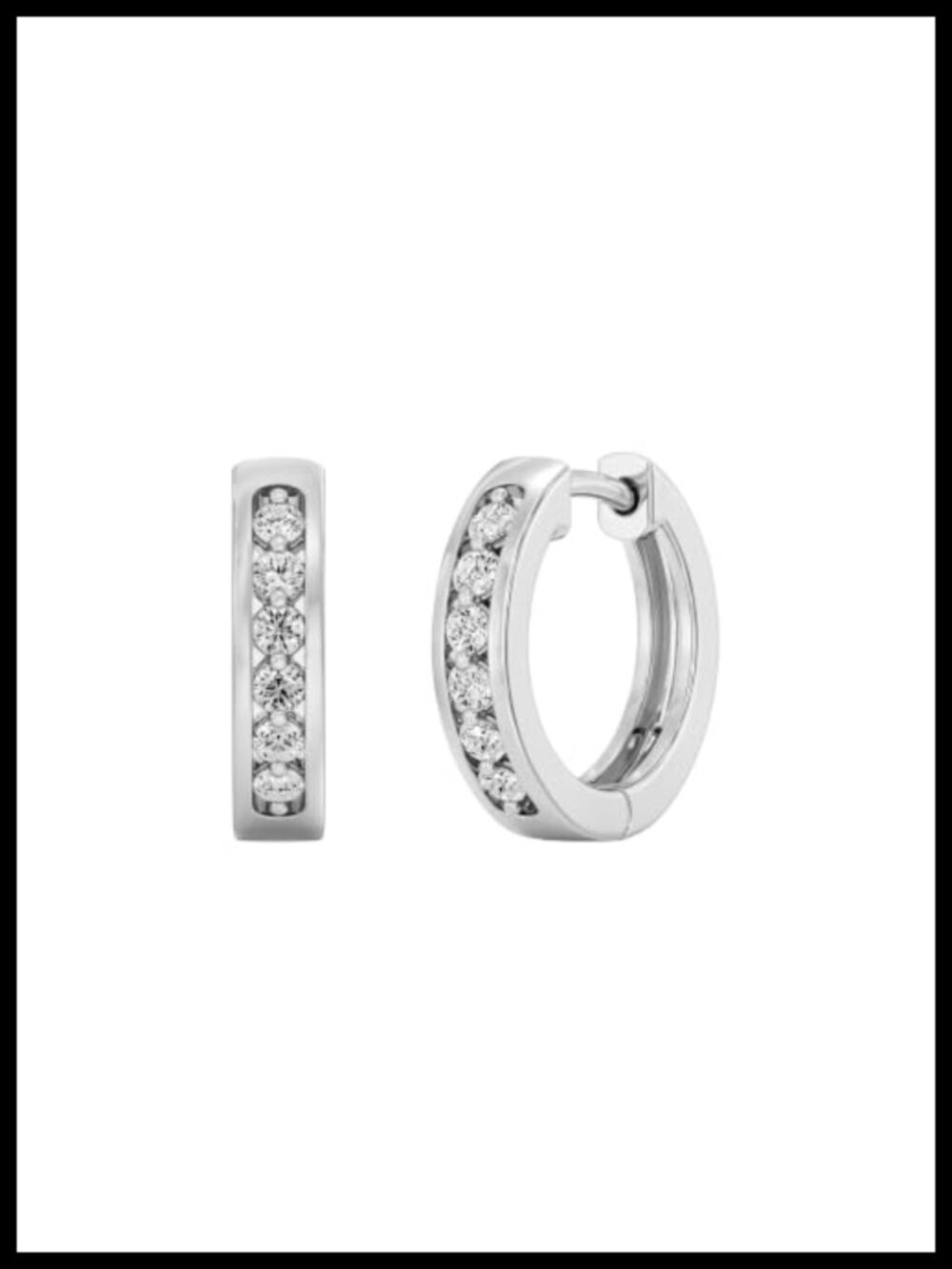 Lab-Grown Diamond Hoop Earrings in 925 Sterling Silver and 14KT Gold Plated